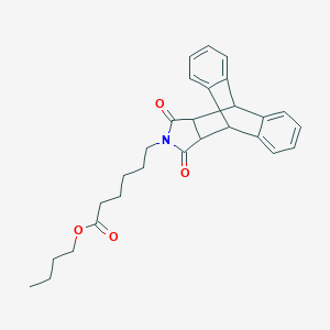 molecular formula C28H31NO4 B341949 butyl 6-(16,18-dioxo-17-azapentacyclo[6.6.5.0~2,7~.0~9,14~.0~15,19~]nonadeca-2,4,6,9,11,13-hexaen-17-yl)hexanoate 