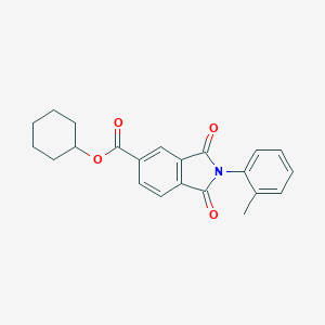 molecular formula C22H21NO4 B341953 cyclohexyl 2-(2-methylphenyl)-1,3-dioxo-2,3-dihydro-1H-isoindole-5-carboxylate 