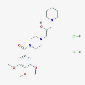 molecular formula C22H37Cl2N3O5 B034197 1-(3,4,5-Trimethoxybenzoyl)-4-(2-hydroxy-3-piperidinopropyl)piperazine dihydrochloride CAS No. 109376-99-0