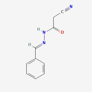 molecular formula C10H9N3O B3420248 Acetic acid, cyano-, benzylidenehydrazide CAS No. 180793-11-7