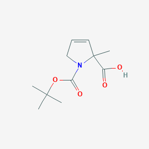 molecular formula C11H17NO4 B3420351 1-(tert-Butyloxycarbonyl)-2-methyl-3-pyrroline-2-carboxylic acid CAS No. 183998-36-9