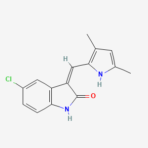molecular formula C15H13ClN2O B3420396 (Z)-5-Chloro-3-((3,5-dimethyl-1H-pyrrol-2-yl)methylene)indolin-2-one CAS No. 186611-56-3