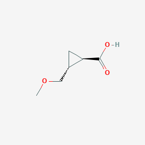 molecular formula C6H10O3 B3420415 trans-2-(Methoxymethyl)cyclopropane-1-carboxylic acid CAS No. 187335-44-0