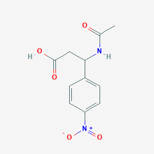 molecular formula C11H12N2O5 B034205 3-Acetamido-3-(4-nitrophenyl)propanoic acid CAS No. 100061-23-2