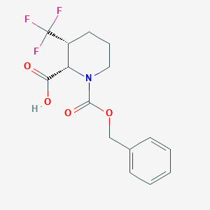 molecular formula C15H16F3NO4 B3420563 Cis-1-((benzyloxy)carbonyl)-3-(trifluoromethyl)piperidine-2-carboxylic acid CAS No. 1951444-39-5