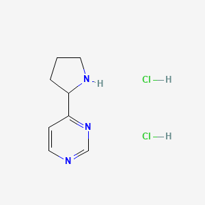 molecular formula C8H13Cl2N3 B3420578 4-(Pyrrolidin-2-yl)pyrimidine dihydrochloride CAS No. 1955499-78-1