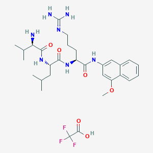 molecular formula C30H44F3N7O6 B3420773 D-Valine-leucine-arginine-4-methoxy-2-naphthylamine, trifluoroacetate salt CAS No. 201982-93-6