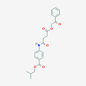 molecular formula C23H25NO6 B342078 Isobutyl 4-{[4-oxo-4-(2-oxo-2-phenylethoxy)butanoyl]amino}benzoate 