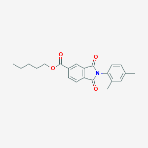 molecular formula C22H23NO4 B342102 Pentyl 2-(2,4-dimethylphenyl)-1,3-dioxoisoindole-5-carboxylate 