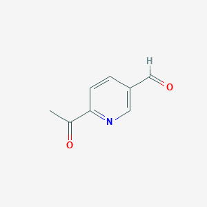 molecular formula C8H7NO2 B3421089 6-Acetylnicotinaldehyde CAS No. 20857-20-9