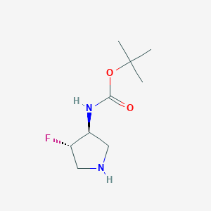 molecular formula C9H17FN2O2 B3421289 trans-(3-Boc-amino)-4-fluoropyrrolidine CAS No. 213388-72-8
