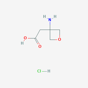 molecular formula C5H10ClNO3 B3421325 2-(3-Aminooxetan-3-yl)acetic acid hydrochloride CAS No. 2138054-50-7