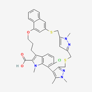molecular formula C35H34ClN5O3S2 B3421375 AZD-5991 CAS No. 2143010-83-5