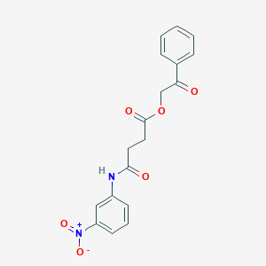 molecular formula C18H16N2O6 B342163 2-OXO-2-PHENYLETHYL 3-[(3-NITROPHENYL)CARBAMOYL]PROPANOATE 