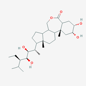 molecular formula C29H50O6 B034217 (2R,4R,5S,16S)-15-[(2S,3S,4S,5R)-5-Ethyl-3,4-dihydroxy-6-methylheptan-2-yl]-4,5-dihydroxy-2,16-dimethyl-9-oxatetracyclo[9.7.0.02,7.012,16]octadecan-8-one CAS No. 110369-52-3