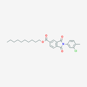 molecular formula C26H30ClNO4 B342172 Decyl 2-(3-chloro-4-methylphenyl)-1,3-dioxoisoindole-5-carboxylate 