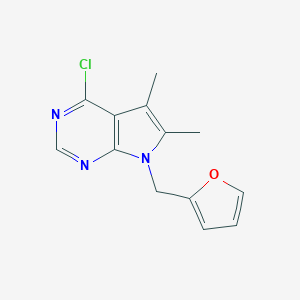 molecular formula C13H12ClN3O B034219 4-chloro-7-(2-furylmethyl)-5,6-dimethyl-7H-pyrrolo[2,3-d]pyrimidine CAS No. 103026-14-8
