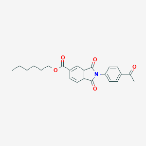 molecular formula C23H23NO5 B342192 Hexyl 2-(4-acetylphenyl)-1,3-dioxoisoindoline-5-carboxylate 