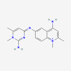 molecular formula C17H22Cl2N6 B3421983 6-[(2-amino-1,6-dimethylpyrimidin-4-ylidene)amino]-1,2-dimethylquinolin-1-ium-4-amine;chloride;hydrochloride CAS No. 23609-65-6