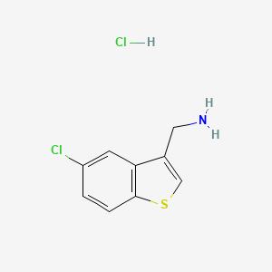 molecular formula C9H9Cl2NS B3422055 (5-Chlorobenzo[b]thiophen-3-yl)methanamine hydrochloride CAS No. 23799-56-6