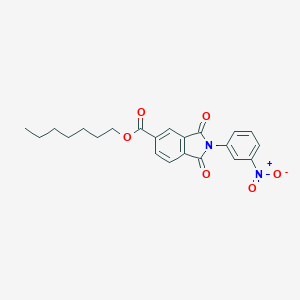 molecular formula C22H22N2O6 B342212 Heptyl 2-{3-nitrophenyl}-1,3-dioxoisoindoline-5-carboxylate 