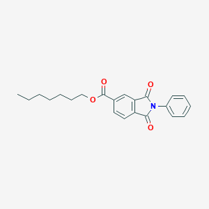 molecular formula C22H23NO4 B342222 Heptyl 1,3-dioxo-2-phenylisoindole-5-carboxylate 