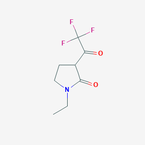 molecular formula C8H10F3NO2 B034223 1-Ethyl-3-(trifluoroacetyl)pyrrolidin-2-one CAS No. 107470-29-1