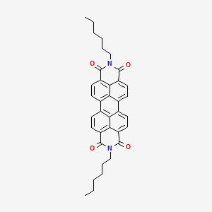 molecular formula C36H34N2O4 B3422523 7,18-Dihexyl-7,18-diazaheptacyclo[14.6.2.22,5.03,12.04,9.013,23.020,24]hexacosa-1(23),2,4,9,11,13,15,20(24),21,25-decaene-6,8,17,19-tetrone CAS No. 25811-56-7