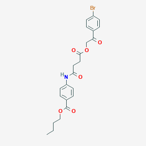 molecular formula C23H24BrNO6 B342304 Butyl 4-({4-[2-(4-bromophenyl)-2-oxoethoxy]-4-oxobutanoyl}amino)benzoate 