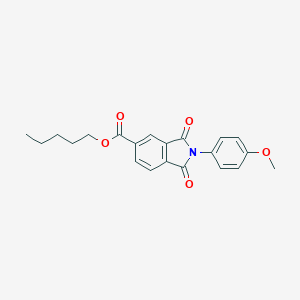 molecular formula C21H21NO5 B342317 pentyl 2-(4-methoxyphenyl)-1,3-dioxo-2,3-dihydro-1H-isoindole-5-carboxylate 