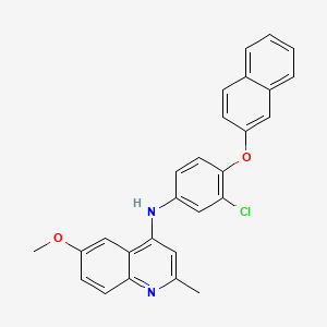 molecular formula C27H21ClN2O2 B3423542 N-(3-chloro-4-naphthalen-2-yloxyphenyl)-6-methoxy-2-methylquinolin-4-amine CAS No. 305866-70-0