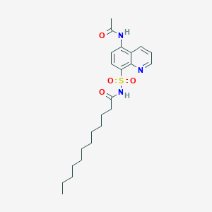 molecular formula C23H33N3O4S B034241 N-(5-acetamidoquinolin-8-yl)sulfonyldodecanamide CAS No. 102107-36-8