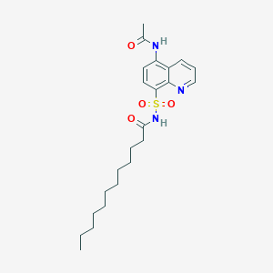 molecular formula C23H33N3O4S B034241 Dodecanamide, N-(5-acetamido-8-quinolylsulfonyl)- CAS No. 102107-36-8