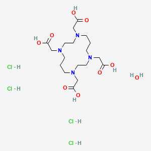 molecular formula C18H38Cl4N4O9 B3424277 1,4,8,11-Tetraazacyclotetradecane-1,4,8,11-tetraacetic acid tetrahydrochloride hydrate CAS No. 339091-75-7