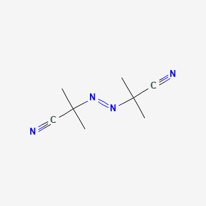 molecular formula C8H12N4<br>C8H12N4<br>(CH3)2(CN)CN=NC(CN)(CH3)2 B3424327 2,2'-Azobis(2-methylpropionitrile) CAS No. 34241-39-9