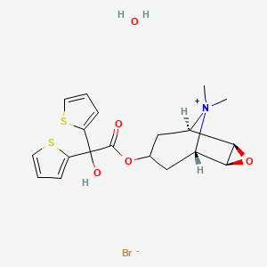 molecular formula C19H24BrNO5S2 B3425349 溴化噻托溴铵一水合物 CAS No. 411207-31-3