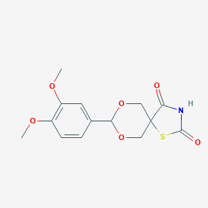 molecular formula C14H15NO6S B342576 8-(3,4-Dimethoxyphenyl)-7,9-dioxa-1-thia-3-azaspiro[4.5]decane-2,4-dione 