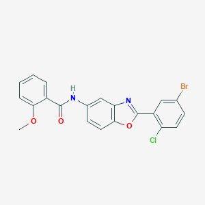 molecular formula C21H14BrClN2O3 B342601 N-[2-(5-bromo-2-chlorophenyl)-1,3-benzoxazol-5-yl]-2-methoxybenzamide 