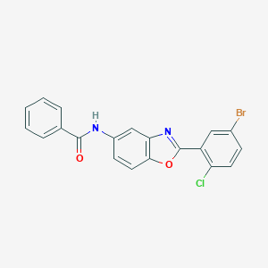 molecular formula C20H12BrClN2O2 B342603 N-[2-(5-bromo-2-chlorophenyl)-1,3-benzoxazol-5-yl]benzamide 
