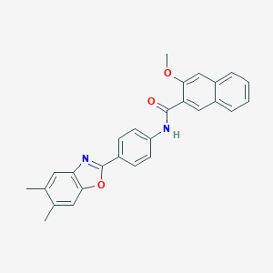 molecular formula C27H22N2O3 B342610 N-[4-(5,6-dimethyl-1,3-benzoxazol-2-yl)phenyl]-3-methoxy-2-naphthamide 
