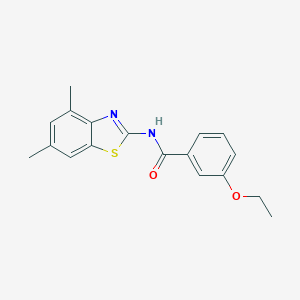 molecular formula C18H18N2O2S B342655 N-(4,6-dimethyl-1,3-benzothiazol-2-yl)-3-ethoxybenzamide 