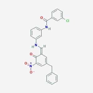 molecular formula C27H20ClN3O4 B342676 N-[3-[[(Z)-(3-benzyl-5-nitro-6-oxocyclohexa-2,4-dien-1-ylidene)methyl]amino]phenyl]-3-chlorobenzamide 