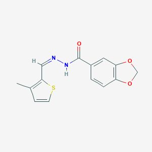 molecular formula C14H12N2O3S B342698 N'-[(3-methyl-2-thienyl)methylene]-1,3-benzodioxole-5-carbohydrazide 