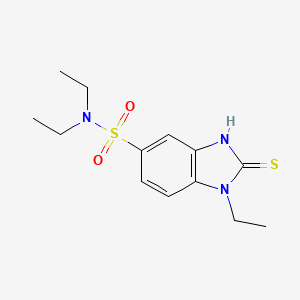 molecular formula C13H19N3O2S2 B3427146 N,N,1-triethyl-2-sulfanyl-1H-1,3-benzodiazole-5-sulfonamide CAS No. 568570-12-7