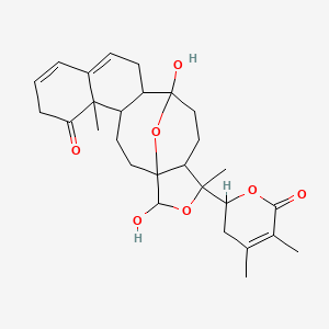 18-(4,5-Dimethyl-6-oxo-2,3-dihydropyran-2-yl)-14,20-dihydroxy-5,18-dimethyl-19,21-dioxapentacyclo[12.6.1.01,17.04,13.05,10]henicosa-8,10-dien-6-one