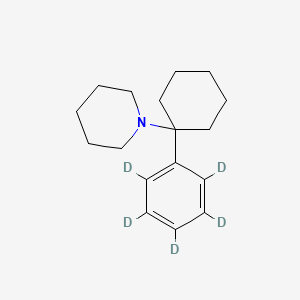 molecular formula C17H25N B3427546 PCP-D5 (Phencyclidine-D5) solution, 1.0 mg/mL in methanol, ampule of 1 mL, certified reference material CAS No. 60124-86-9