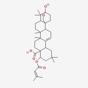 B3427613 Olean-12-en-28-oic acid, 3,25-epoxy-3-hydroxy-22-[(3-methyl-1-oxo-2-butenyl)oxy]- CAS No. 60657-41-2