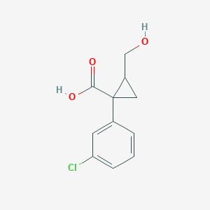 1-(3-Chlorophenyl)-2-(hydroxymethyl)cyclopropane-1-carboxylic acid