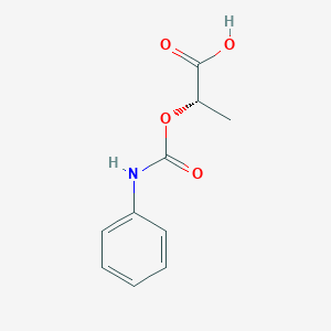 molecular formula C10H11NO4 B034285 (S)-(-)-2-(Phenylcarbamoyloxy)propionic acid CAS No. 102936-05-0