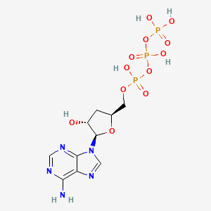 molecular formula C10H15N5NaO12P3 B3429089 Sodium (2R,3R,5S)-2-(6-amino-9H-purin-9-yl)-5-(((hydroxy((hydroxy(phosphonooxy)phosphoryl)oxy)phosphoryl)oxy)methyl)tetrahydrofuran-3-olate CAS No. 71997-32-5